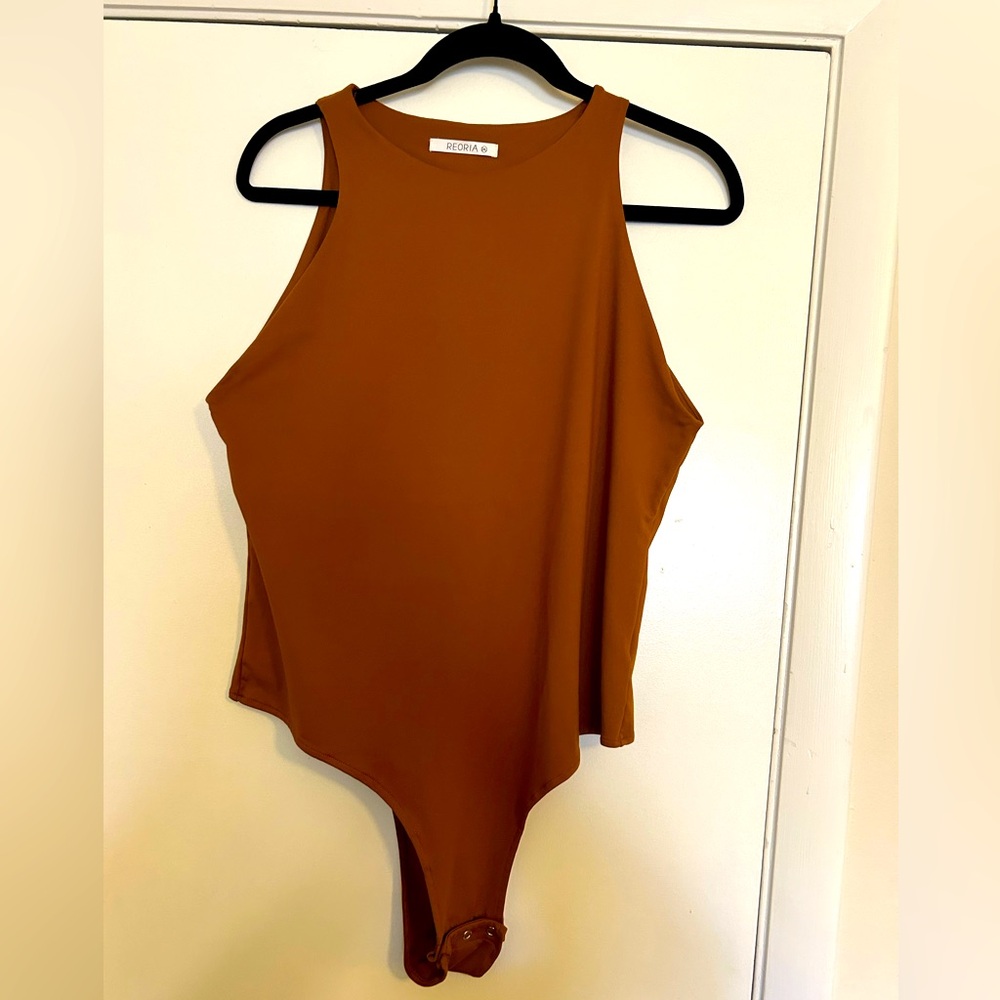 REORIA Body Suite Brown size 2xl Halter